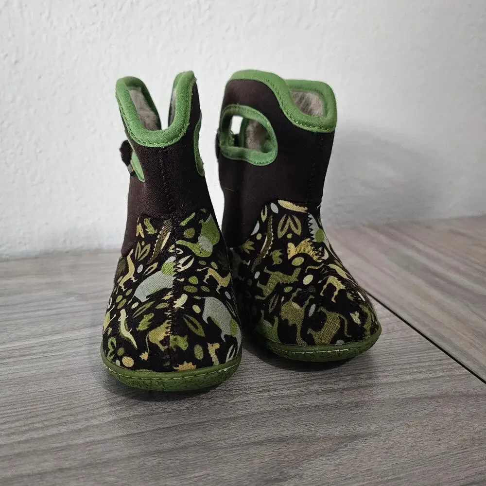 BOGS Baby II Boots Waterproof Green Brown Zoo Toddler Infants US 6 Outdoors